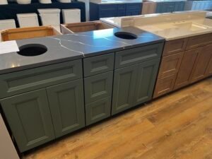 Sinks, countertops, and cabinetry 